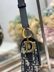 Dior Mini Soft Saddle Bag with Strap Blue-20 x 14 x 6cm - 2