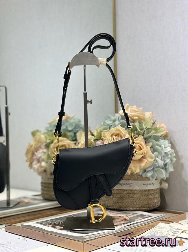 Dior Mini Soft Saddle Bag with Strap Black-20 x 14 x 6cm - 1