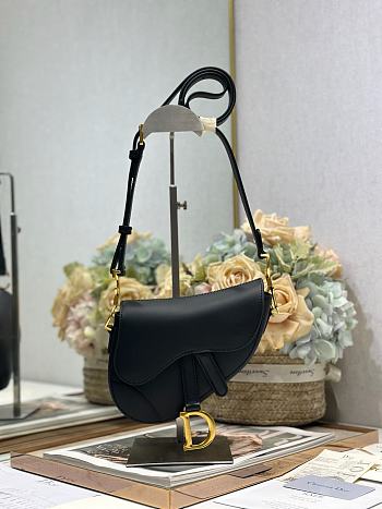 Dior Mini Soft Saddle Bag with Strap Black-20 x 14 x 6cm