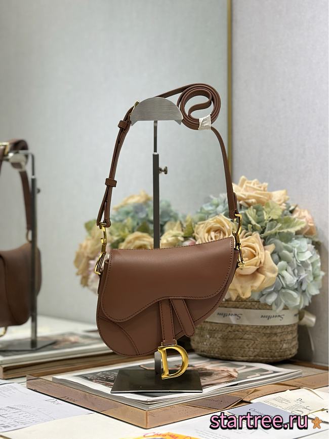 Dior Mini Soft Saddle Bag with Strap Caramel-20 x 14 x 6cm - 1