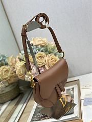 Dior Mini Soft Saddle Bag with Strap Caramel-20 x 14 x 6cm - 3