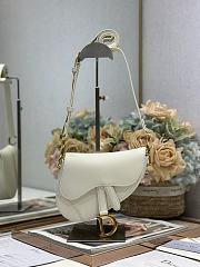 Dior Mini Soft Saddle Bag with Strap White-20 x 14 x 6cm - 1