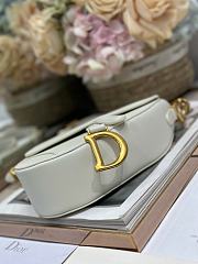 Dior Mini Soft Saddle Bag with Strap White-20 x 14 x 6cm - 5