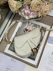 Dior Mini Soft Saddle Bag with Strap White-20 x 14 x 6cm - 4