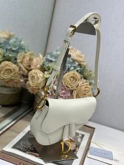 Dior Mini Soft Saddle Bag with Strap White-20 x 14 x 6cm - 3