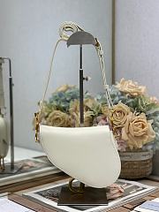 Dior Mini Soft Saddle Bag with Strap White-20 x 14 x 6cm - 2