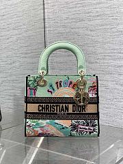 Dior Medium Lady D-Lite Bag Embroidery with Multicolor 001-24cm - 1