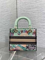 Dior Medium Lady D-Lite Bag Embroidery with Multicolor 001-24cm - 5