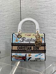 Dior Medium Lady D-Lite Bag Embroidery with Multicolor 002-24cm - 1