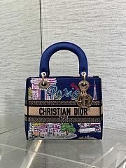 Dior Medium Lady D-Lite Bag Embroidery with Multicolor 004-24cm - 1