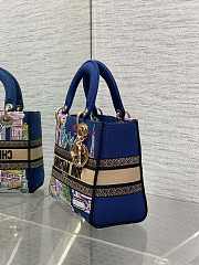 Dior Medium Lady D-Lite Bag Embroidery with Multicolor 004-24cm - 5