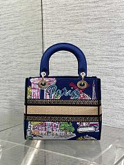 Dior Medium Lady D-Lite Bag Embroidery with Multicolor 004-24cm - 2