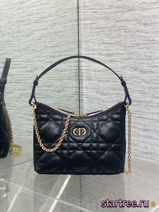 Dior Miss Caro Diorling Mini Bag with Chain Black-19x17x7cm - 1