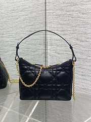 Dior Miss Caro Diorling Mini Bag with Chain Black-19x17x7cm - 4