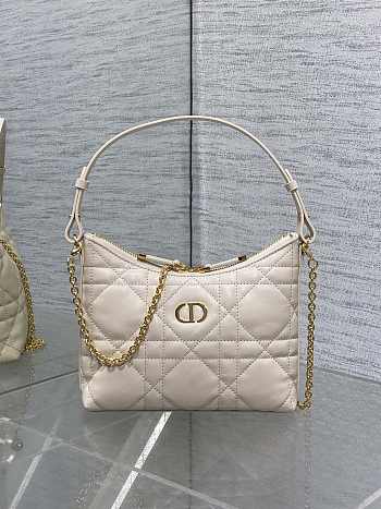 Dior Miss Caro Diorling Mini Bag with Chain Light White-19x17x7cm