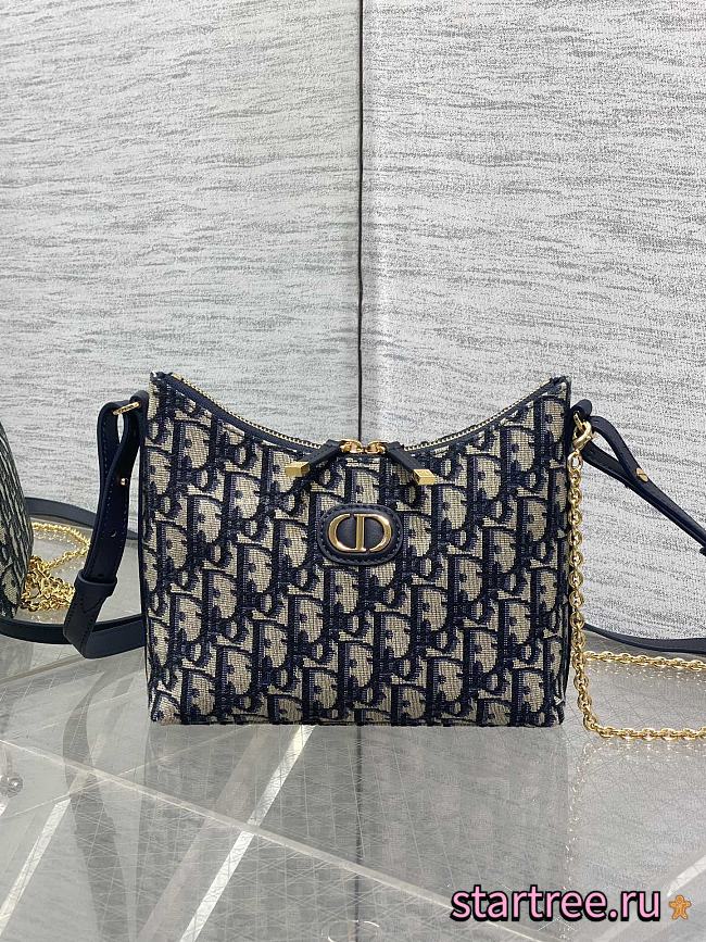 Dior Miss Caro Diorling Mini Bag with Chain Blue-19x17x7cm - 1