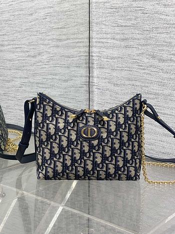 Dior Miss Caro Diorling Mini Bag with Chain Blue-19x17x7cm