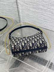 Dior Miss Caro Diorling Mini Bag with Chain Blue-19x17x7cm - 3