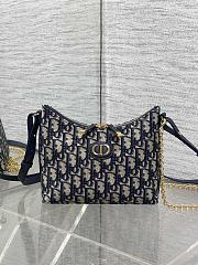 Dior Miss Caro Diorling Mini Bag with Chain Blue-19x17x7cm - 2
