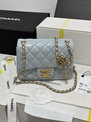 Chanel 25B Classic Flap Bag Blue-17cm