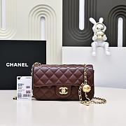 Chanel Classic Flap Lambskin Bag With Gold Ball-17cm - 1