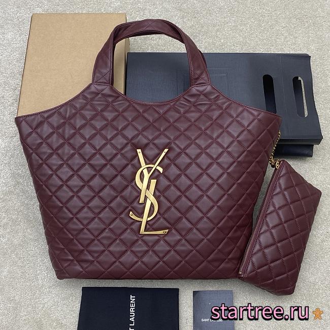 YSL ICARE in quilted nappa ROUGE CABERNET - 1
