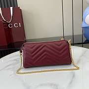 GG Marmont Small pochette with chain in Rosso Ancora red leather-20x18x11x3.5cm - 1