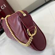 GG Marmont Small pochette with chain in Rosso Ancora red leather-20x18x11x3.5cm - 4