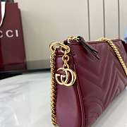 GG Marmont Small pochette with chain in Rosso Ancora red leather-20x18x11x3.5cm - 3