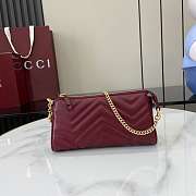 GG Marmont Small pochette with chain in Rosso Ancora red leather-20x18x11x3.5cm - 2