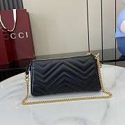 GG Marmont Small pochette with chain in Rosso Ancora Black leather-20x18x11x3.5cm - 1