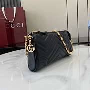GG Marmont Small pochette with chain in Rosso Ancora Black leather-20x18x11x3.5cm - 6