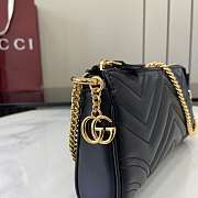 GG Marmont Small pochette with chain in Rosso Ancora Black leather-20x18x11x3.5cm - 4
