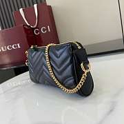GG Marmont Small pochette with chain in Rosso Ancora Black leather-20x18x11x3.5cm - 2