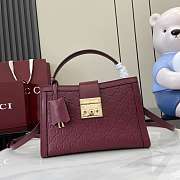 Gucci Padlock medium top handle bag in Rosso Ancora red GG leather-25.5x17.5x10cm - 1