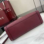 Gucci Padlock medium top handle bag in Rosso Ancora red GG leather-25.5x17.5x10cm - 5