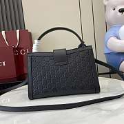 Gucci Padlock medium top handle bag in Rosso Black GG leather-25.5x17.5x10cm - 5