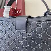 Gucci Padlock medium top handle bag in Rosso Black GG leather-25.5x17.5x10cm - 2