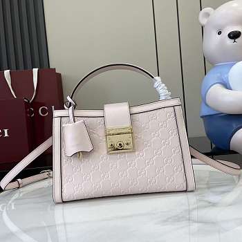 Gucci Padlock medium top handle bag in Pink GG leather-25.5x17.5x10cm