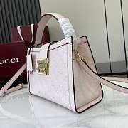 Gucci Padlock medium top handle bag in Pink GG leather-25.5x17.5x10cm - 6