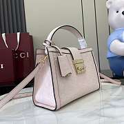 Gucci Padlock medium top handle bag in Pink GG leather-25.5x17.5x10cm - 3