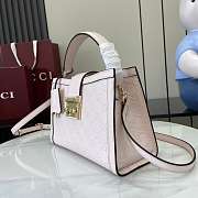 Gucci Padlock medium top handle bag in Pink GG leather-25.5x17.5x10cm - 2