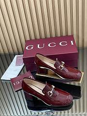 Women's heeled loafer with Horsebit in Rosso Ancora red - 1