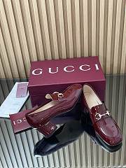 Women's heeled loafer with Horsebit in Rosso Ancora red - 4