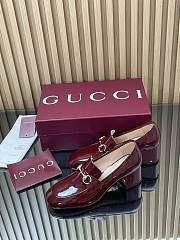 Women's heeled loafer with Horsebit in Rosso Ancora red - 5