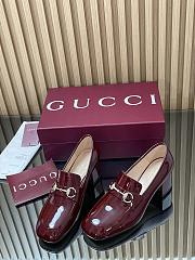 Women's heeled loafer with Horsebit in Rosso Ancora red - 2