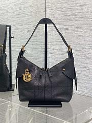 Dior Medium Voyage Bag Black Flat Macrocannage Crinkled Calfskin-28cm - 1