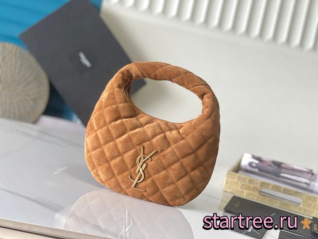 YSL Saint Laurent ICARINO in quilted suedeCARAMEL COGNAC-17x13x3cm - 1