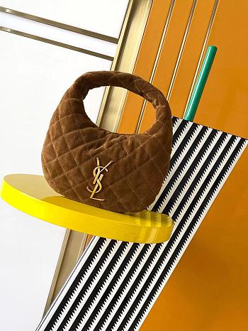 YSL Saint Laurent ICARINO in quilted suede CARAMEL-17x13x3cm