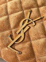 YSL Saint Laurent ICARINO in quilted suede CARAMEL-17x13x3cm - 5